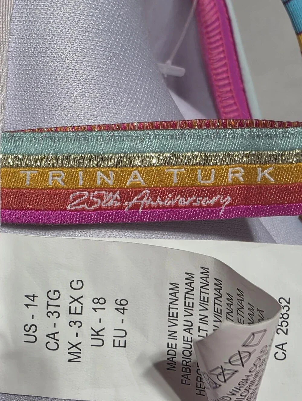 NWOT TRINA TURK CUTOUT MORNING SUNRISE SWIMSUIT SZ 14 - Picture 8 of 13